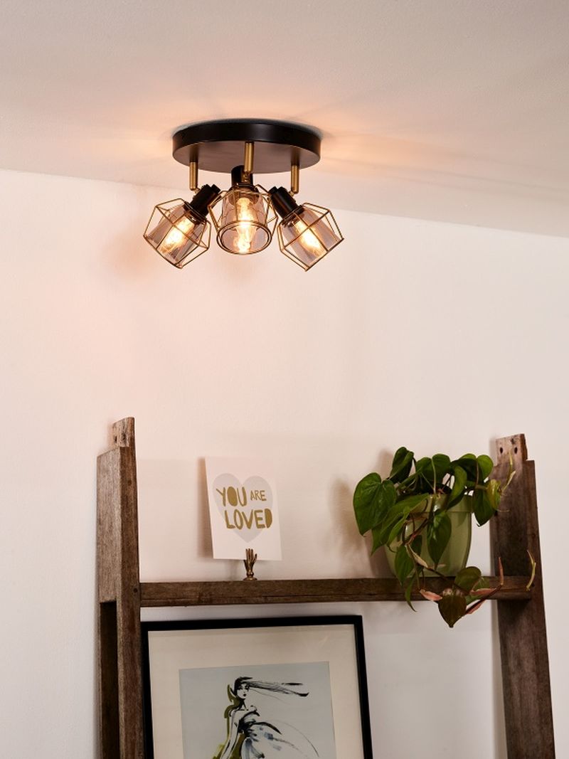 Lucide NILA - Stropné bodové svietidlo - Ø 36 cm - 3xE14 - Čierne